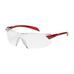 Pip 250-45-1020 Radar Rimless Safety Glasses With Red Temple, Clear Lens And Anti-Scratch / Anti-Fog Coating