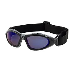 Pip 250-50-0426 Fuselage Full Frame Safety Glasses With Black Frame, Foam Padding, Blue Mirror Lens And Anti-Scratch / Anti-Fog Coating