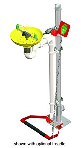 Hughes 75Gsp (Formerly Pn: 30002) Eye/Face Wash, Pedestal Mount, Open Abs Bowl, Stainless Steel Pipe