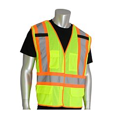 Pip 302-0211 Pip Ansi Type R Class 2 And Can/Csa Z96 Two-Tone X-Back Breakaway Mesh Vest