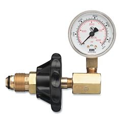 Western Enterprises G-544H Cylinder Pressure Testing Gauge, Oxygen, Brass With Hand Tight Plastic Nut, Cga-540