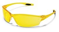 Mcr Safety Lw214 Safety Glasses, Law Plus, Black Temple Inserts, Amber Lens
