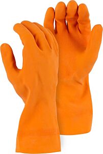 Majestic 3355 30 Mil Heavy Duty Flock Lined Latex Gloves, Size Small