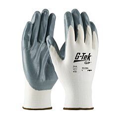 Pip 34-C234/L G-Tek Gp, White 13G Nylon Shell, Econ Grade, Gray Nitrile Foam Grip, Pack Of 12 Pairs