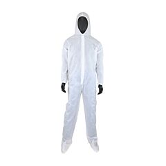 West Chester 3409/Xl Pe Laminate Coverall, Elastic Wrist, Ankle, Hood, Boot, Size X-Large