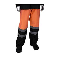 Pip 353-1202Or-4X/5X Class E Ripstop Black Bottom Rain Pant, Removeable Suspenders, Size 4Xl-5Xl