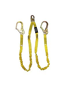 Elk River 35386 Nopac Ea Lanyard, 1-1/2" X 6', Twin Leg, Snaphook, Rebar