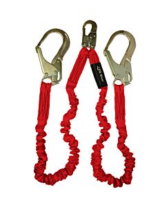 Elk River 35487 Flex-Nopac Ea Lanyard/ 1-1/2" X 6', Twin Leg, Al Snap Hook, Al Rebar Hook