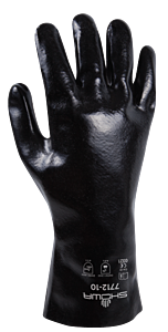 Showa Best 7712-10 Black Knight Gloves, Chemical Resistant Pvc
