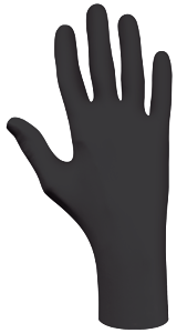 Showa 9700Pfl Biodegradable Disposable Nitrile Powder Free Gloves, 11" Length, 6-Mil, Rolled Cuff, Stealth Black, Size Large