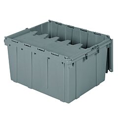 Akro-Mils 39175 Container, Attached Lid Container 17.20 Gal, Gray