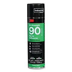 3M 051111-07278 Hi-Strength 90 Spray Adhesive, Inverted, 17.6 Oz, Aerosol Can, Clear, Contains 1,1-Difluoroethane