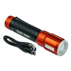 Klein Tools 56412 Rechargeable Led Pocket Light, Lithium-Ion, Orange, Work Light Side Barrel, Magnetic End Cap
