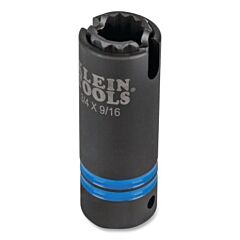 Klein Tools 66031 3-In-1 Slotted Impact Socket, 1/2 In Drive, 12-Point, Inch, 3/4 In And 9/16 In Socket Sizes
