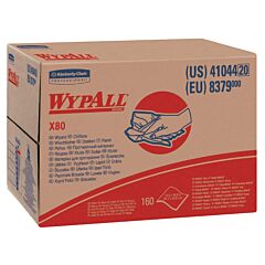 Kimberly Clark 41044 Wypall X80 Cloths, 12.5" X 16.8", White, 1/Brag Box