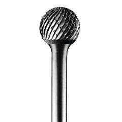 Pferd 24562 Carbide Ball Shaped Bur Bit, 3/8"Dia. X 5/16"L Cut, 1/4" Shank, Alt. Diamond Cut