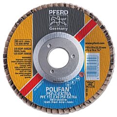 Pferd 60506 Polifan Psf-Extra Flap Discs, 7 In, 36 Grit, 5/8 In-11 Arbor, 8,600 Rpm