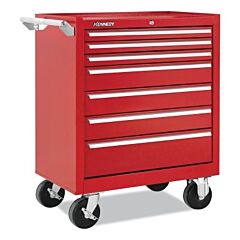 Kennedy 277Xr Industrial Series Roller Cabinet, 27 X 18 X 35, 7 Drawers, Smooth Red, W/Slide