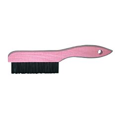 Magnolia Brush 4S Shoe Handle Wire Scratch Brush, 10 In, 4 X 16 Rows, Carbon Steel Wire, Wood Handle