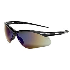 Jackson Safety 50009 Sg Series Safety Glasses, Blue Mirror Lens, Black Frame, Hardcoat Anti-Scratch