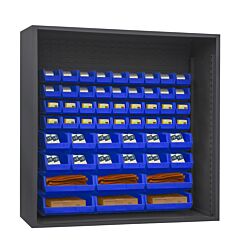 Durham 5019-54-5295 Enclosed Shelving, 54 Blue Bins