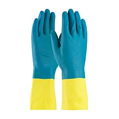 Assurance? 52-3670/L Unsupported Neoprene/Latex Gloves, Flock Lined With Raised Diamond Grip, 28 Mil, Blue, Size Large