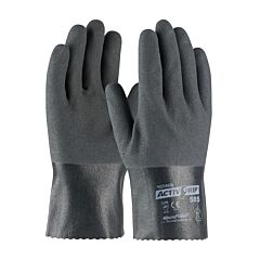Pip 56-Ag585/L Activgrip Supported, 15G Cotton, Gray Nitrile W/ Microfinish, 10"L, Pack Of 12 Pairs