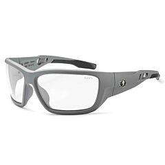 Ergodyne 57100 Skullerz Baldr Safety Glasses, Matte Gray, Clear Lens, 1/Each