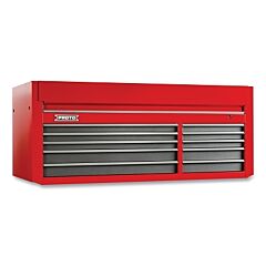Proto 556627B-10Sg Workstation Top Chest, 66 In W X 27 In D X 27 In H, 10 Drawers, Gray/Red