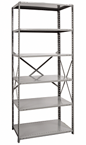Hallowell 4511-12 Open Shelving, 36" W X 12" D X 87" H, Starter Unit, 6 Shelves, 500 Lb. Per Shelf Capacity