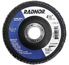 Radnor 64000865 4 1/2" X 7/8" 120 Grit Type 29 Flap Disc
