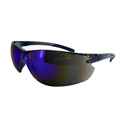 Radnor 64051226 Classic Plus Series Safety Glasses With Gray Frame And Blue Polycarbonate Hard Coat Mirror Lens