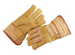 Radnor 64057917 Split Pigskin Palm Gloves With Canvas Back And Safety Cuff, Size Large