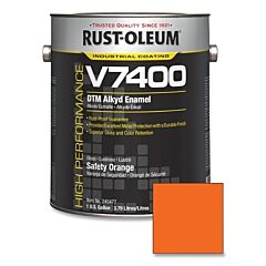 Rust-Oleum? 245477 High Performance V7400 System Dtm Alkyd Enamel, 1 Gal, Safety Orange, High-Gloss