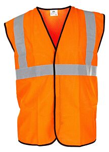 Sas Safety 692-1209 Vest, Class 2 Orange With 2" Reflective Tape, Size Large