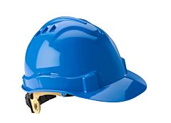 Gateway Safety 72203 Serpent Safety Helmet, Cap Style, Unvented, Blue Shell, Ratchet Suspension
