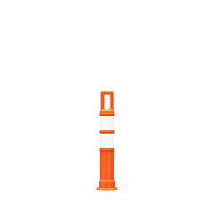 Plasticade 7328-Ld-O-4-Eg-Ww Watchtower 28" Delineator, Orange, Engineer Grade White Reflective Bands, 2 - 4" Eg