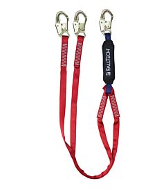 Falltech 8247By 6' Ironman Shock Absorbing Lanyard 12' Ff Y-Leg Snap Hook/Snap Hooks