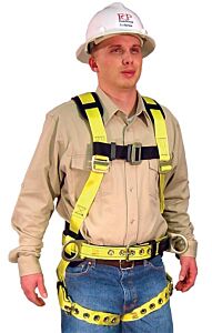French Creek 853Ab Grommet/Tongue Buckle Leg Straps, 6" Adjustable Back Pad, Removable Leather-Lined Tongue Buckle Tool Belt, Sub-Pelvic Strap With Hip Positioning D-Rings And Shoulder Pads, Size 3X-Large