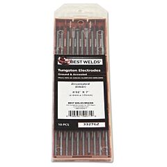 Best Welds 5327Gz Tungsten Electrode, Zirconiated, 7 In, Size 5/32