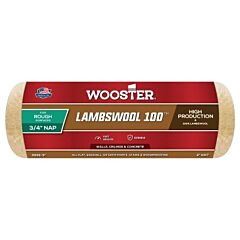 Wooster 00R2920090 Lambswool 100 Roller Covers, 9 In, 3/4 In Nap Length