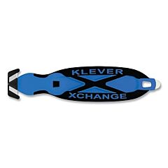 Klever Kcj-Xc-20B Xchange Safety Cutter, Narrow Head, 6-1/2 In L, Straight Blade, Steel, Plastic Handle, Blue