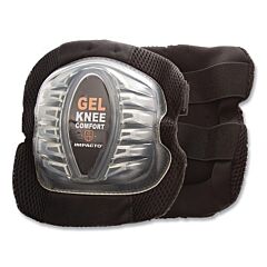 Impacto 86400000000 All-Terrain Gel Comfort Knee Pad, Shorter Style, Elastic Straps, Black/Clear