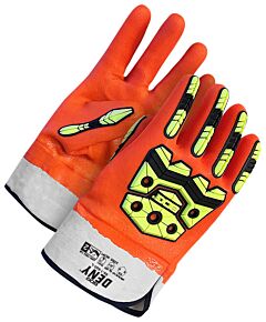 Bob Dale Gloves 99-1-503-Xl Bdg Hi-Viz Orange Chemi-X Gloves With Impact Moulds, Size X-Large