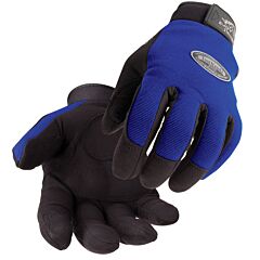 Black Stallion 99Plusl-Blue Action Spandex With Titan Synthetic Reinforced Ergonomic Gloves, Size Large