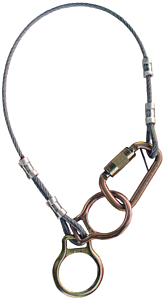 3M Dbi-Sala 2190101 4 Ft. (1.2M) 1/4" Galvanized Cable Dual-Ring Tie-Off Adaptor, Carabiner At One End, Two D-Rings At The Other