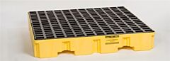 Eagle 1645Nd 4 Drum Low Profile Containment Pallet - Yellow No Drain