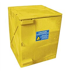 Eagle M04Y 4 Gallon Poly Cabinet Bench Top, 1 Door, 2 Shelves - Yellow