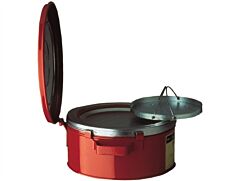 Justrite 10370 Bench Can With Parts Basket, 1 Gallon, Plated Steel Dasher, Hinged Cover, Steel, Red