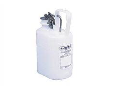 Justrite 12161 Oval Safety Container For Corrosives/Acids, Stainless Steel Hardware, 1 Gallon, Self-Close Cap, Poly, White